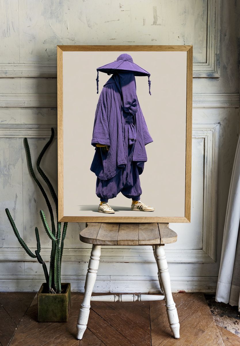 Purple Streetwear Figure Photography Poster. room preview