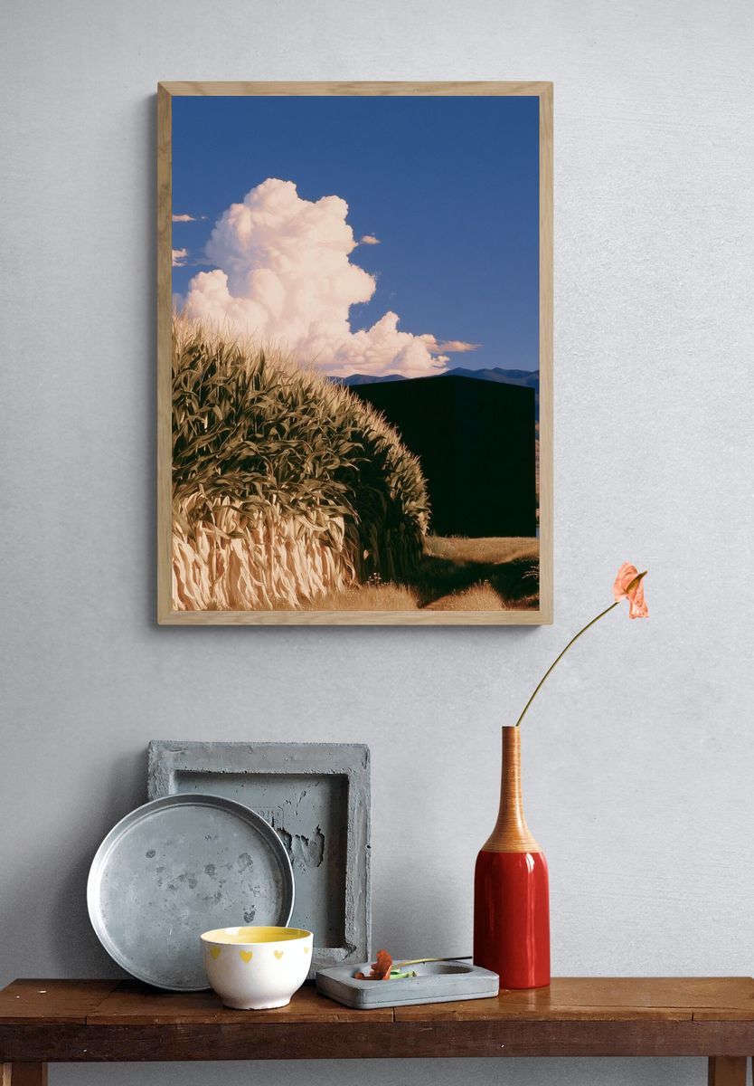 Surreal Cornfield Landscape Print. — room view 3
