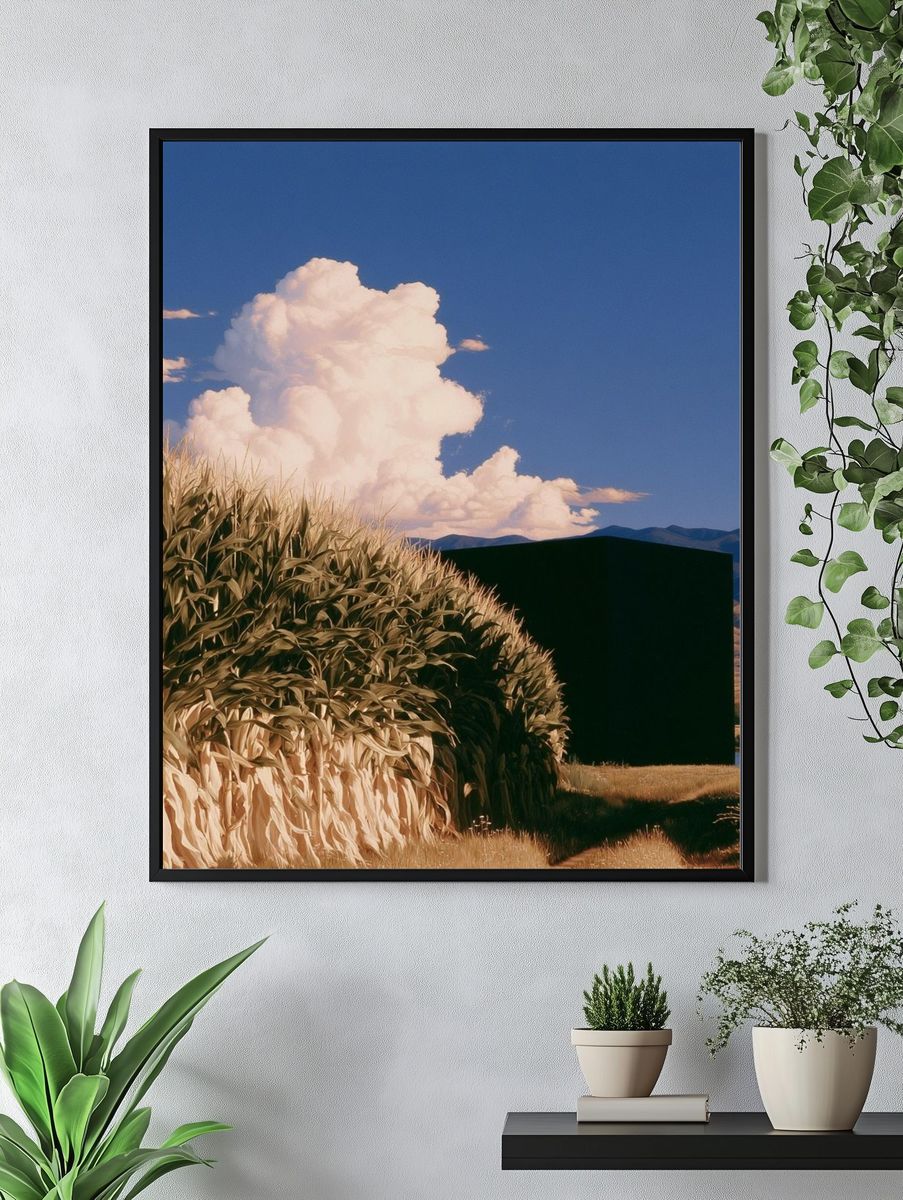 Surreal Cornfield Landscape Print. — room view 4