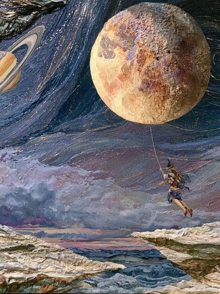 Celestial Swing Surrealism Print. poster — fine-art art