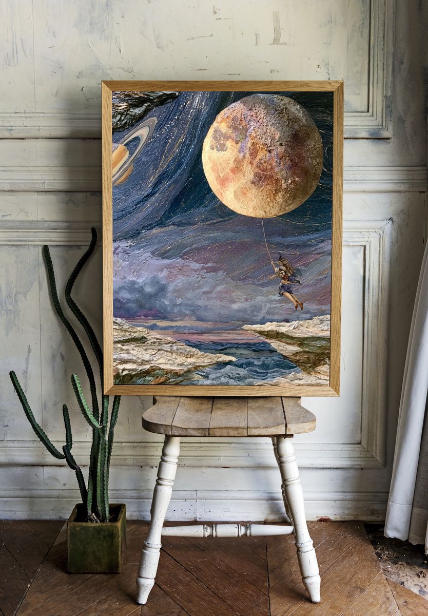 Celestial Swing Surrealism Print. — room view 1