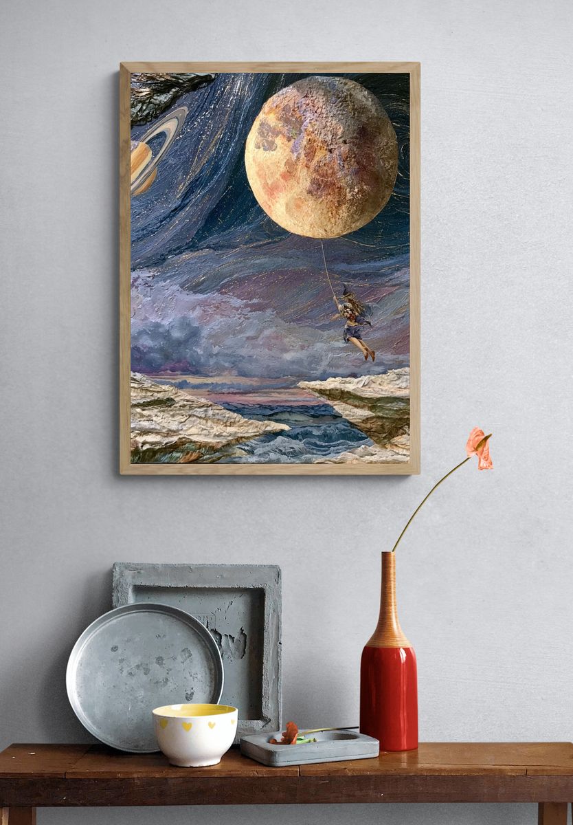 Celestial Swing Surrealism Print. — room view 3