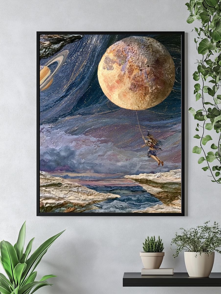Celestial Swing Surrealism Print. — room view 4