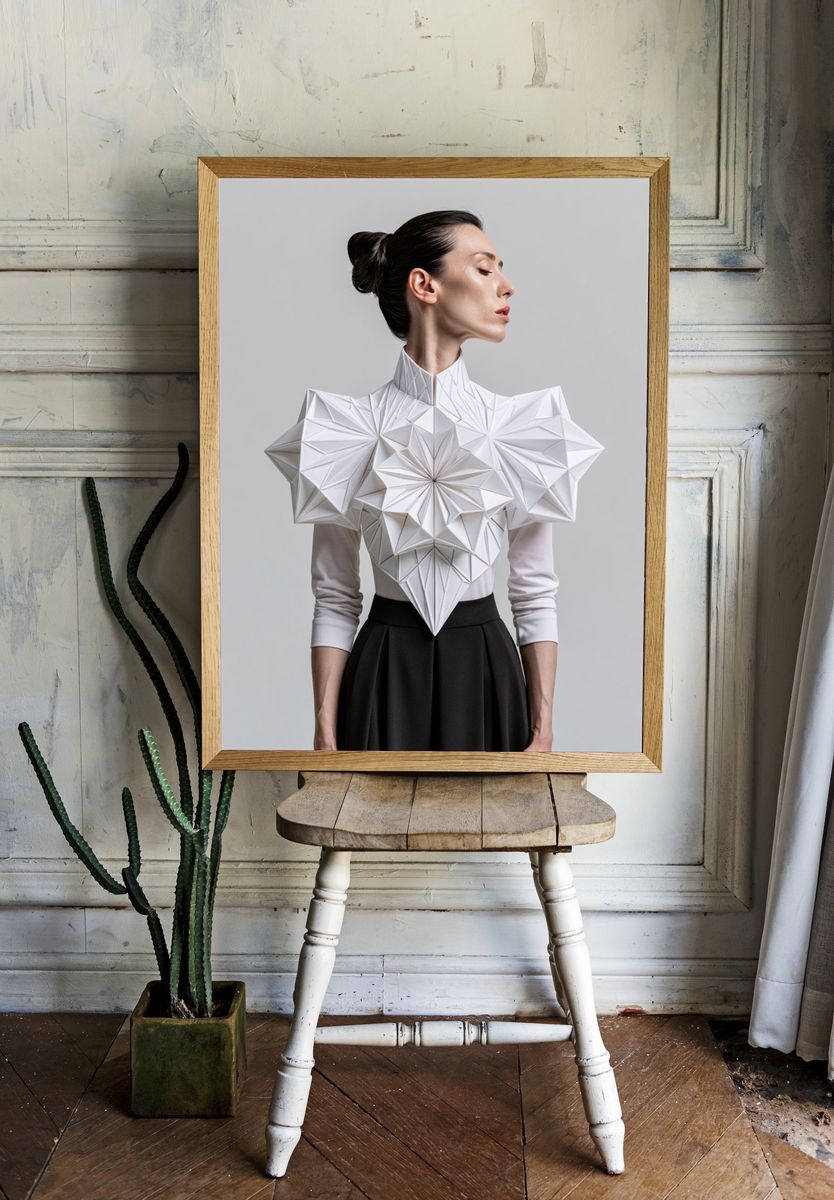 Geometric Fashion Portrait Poster. — room view 1