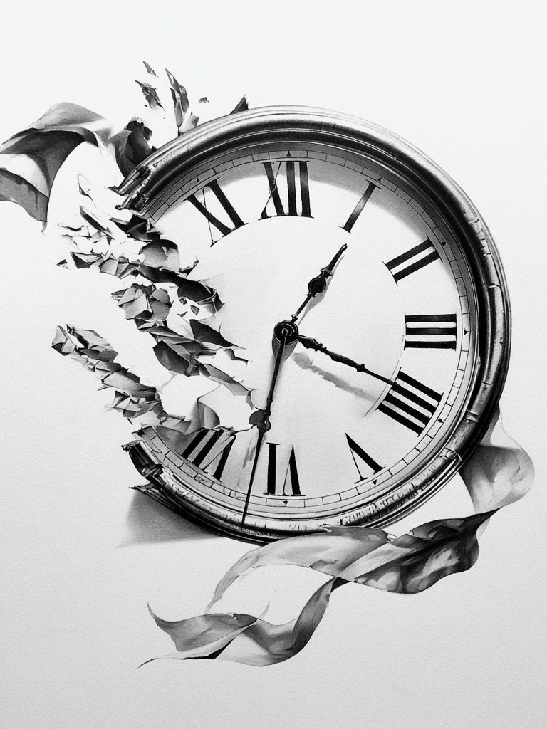 Broken Clock Surrealism Print. poster detail