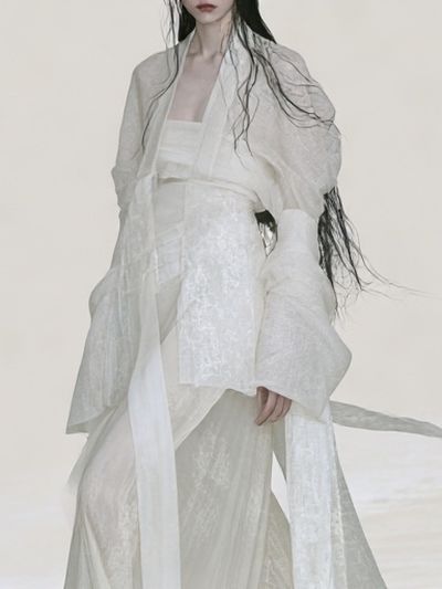 Ethereal White Fashion Portrait Poster. poster