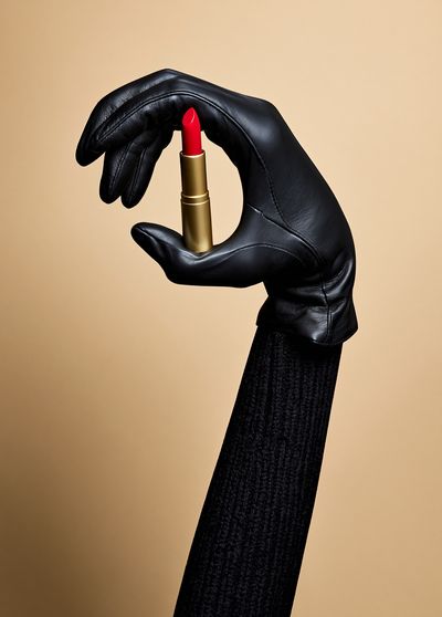 Black Glove Lipstick Surrealism Print. poster