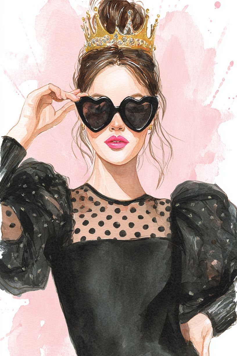 Fashion Queen Watercolor Print. poster detail