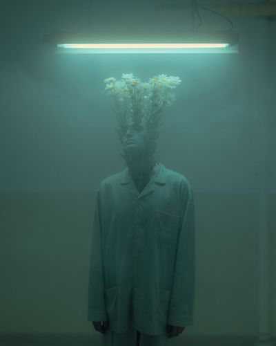 Surreal Floral Portrait Print. poster