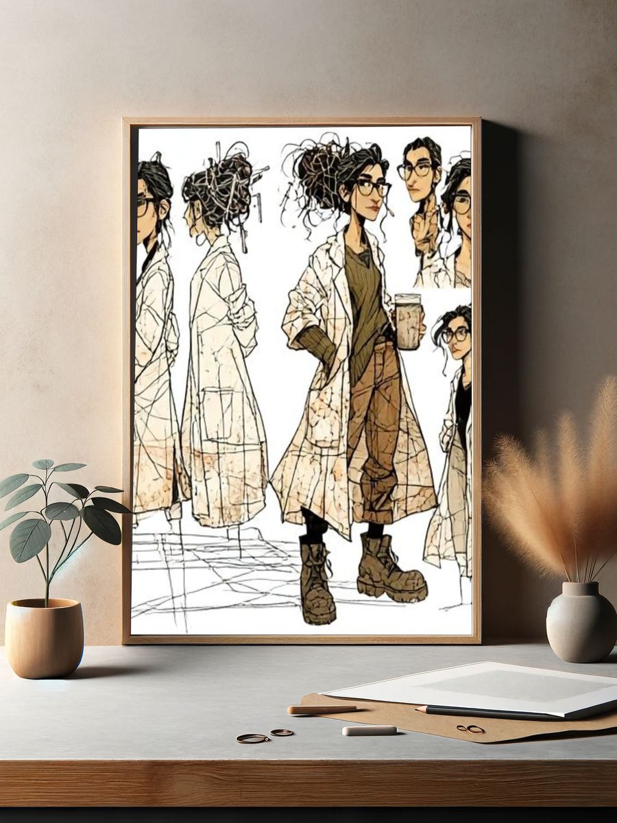 Fashion Character Sketch Poster. — room view 2