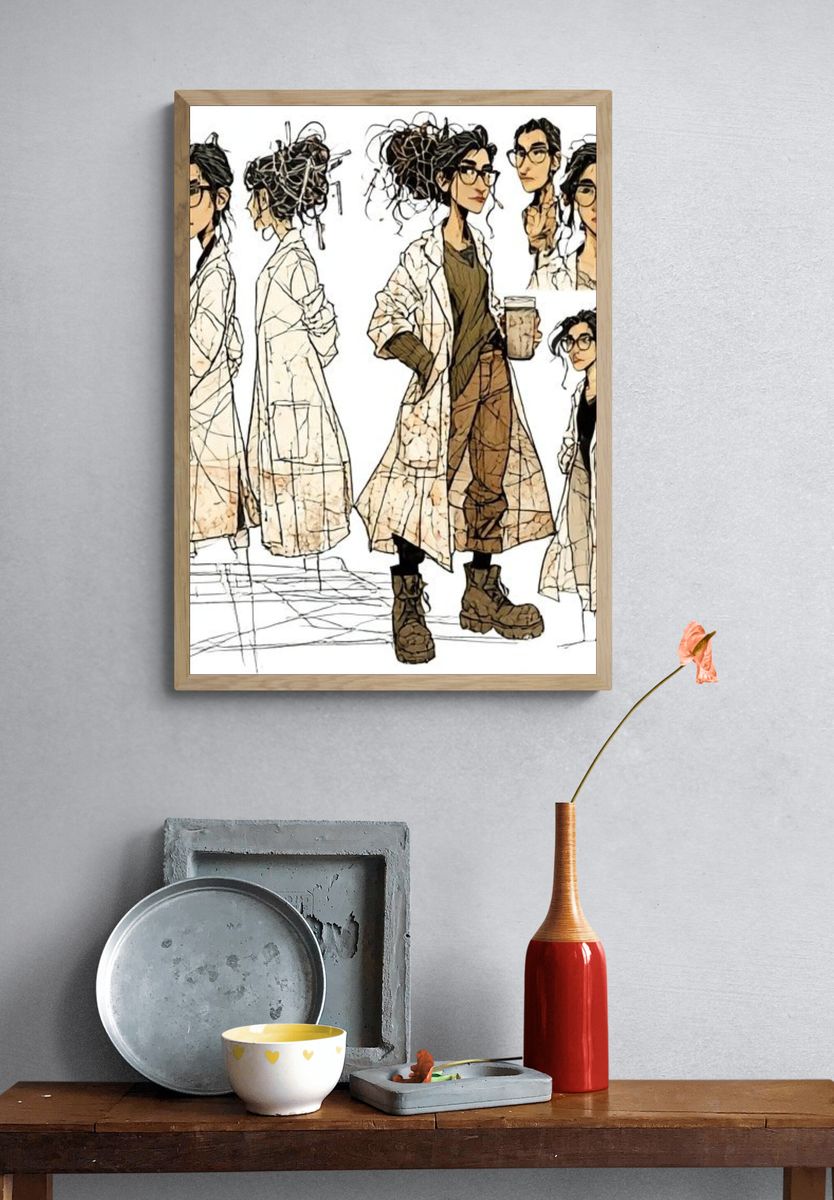 Fashion Character Sketch Poster. — room view 3