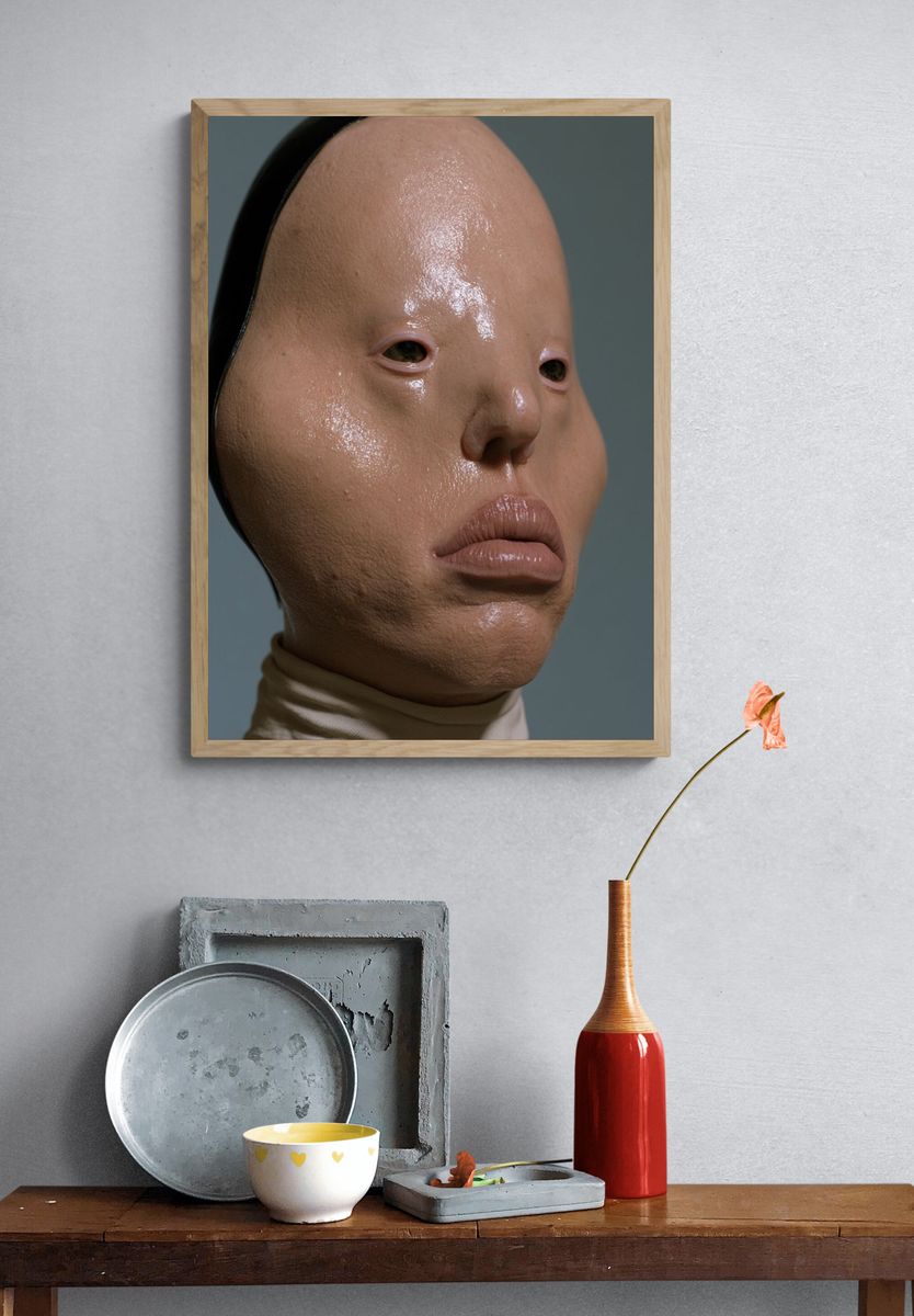 Surreal Mask Portrait Print. — room view 3