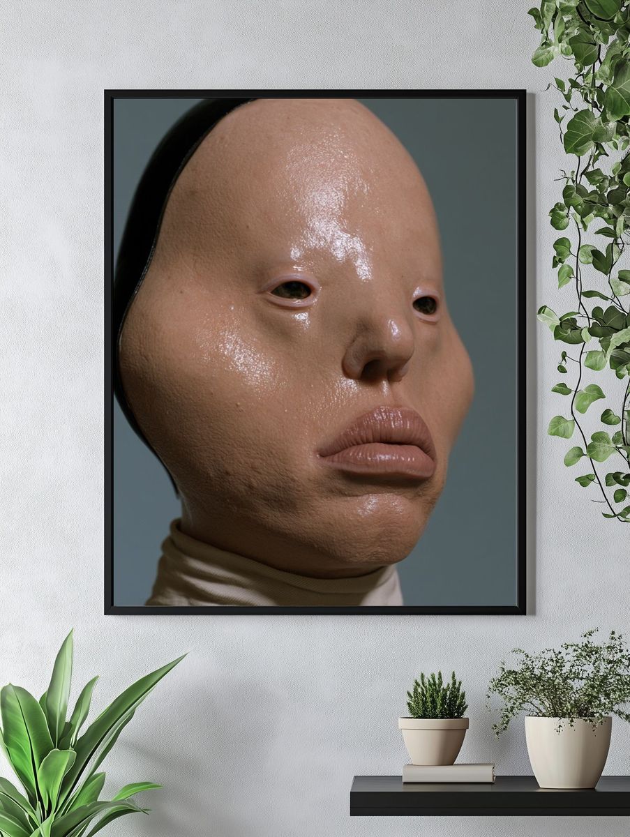 Surreal Mask Portrait Print. — room view 4