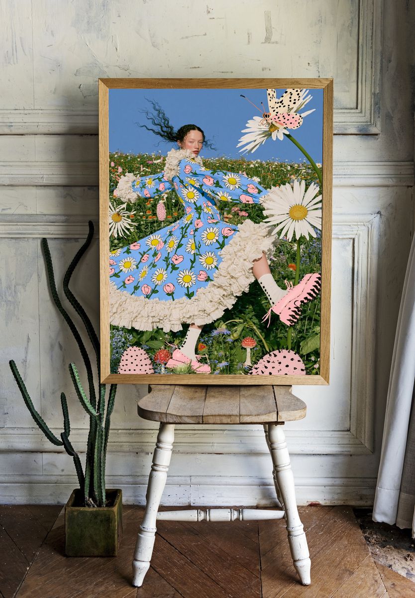 Floral Fantasy Fashion Poster. room preview