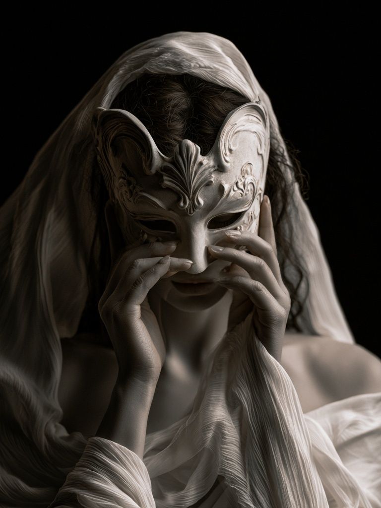 Masked Woman Surrealism Print. poster — fine-art art