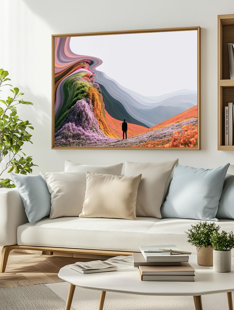 Surreal Floral Landscape Print. — room view 2
