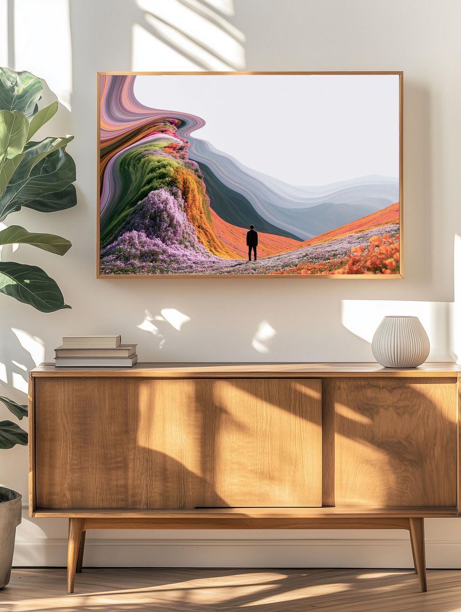 Surreal Floral Landscape Print. — room view 3