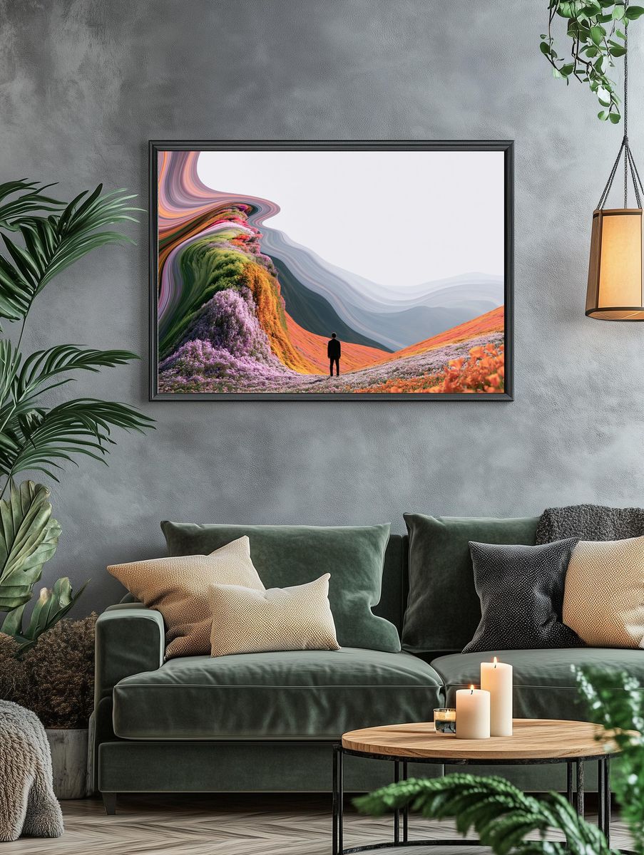 Surreal Floral Landscape Print. — room view 4
