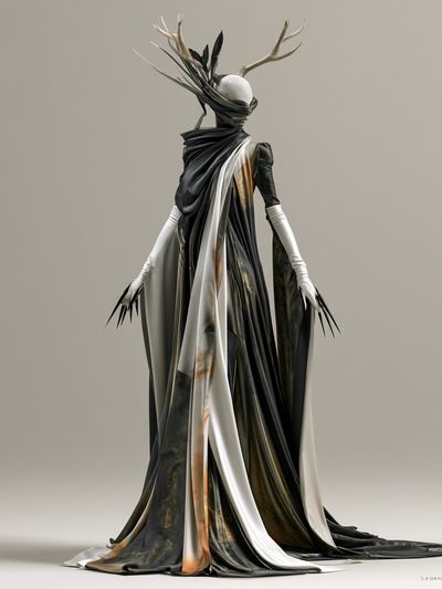 Antlered Figure Fashion Poster. poster