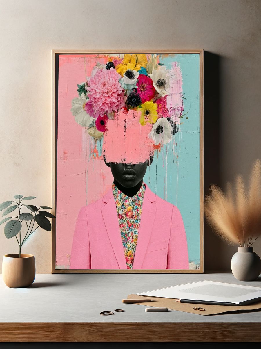 Floral Portrait Fashion Print. — room view 2