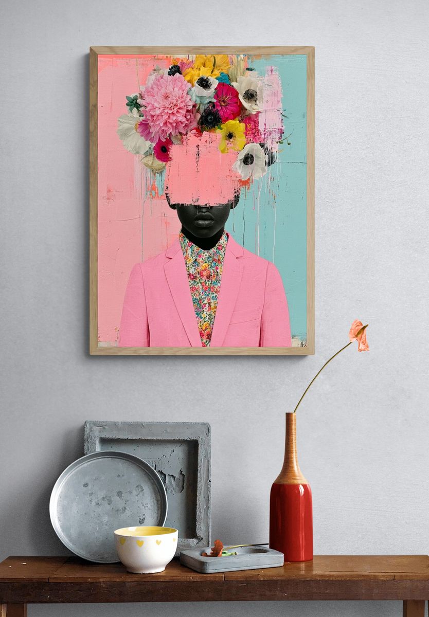 Floral Portrait Fashion Print. — room view 3