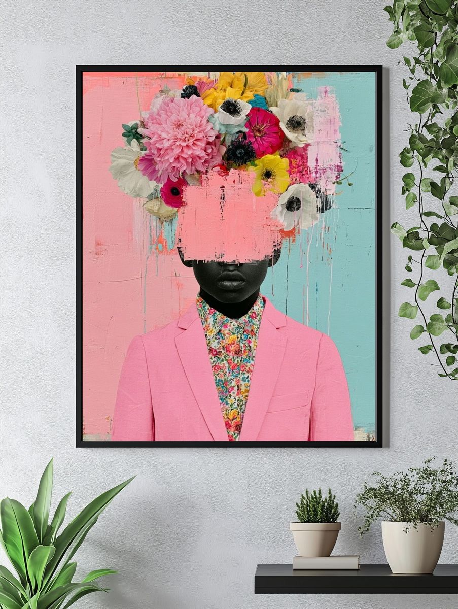 Floral Portrait Fashion Print. — room view 4