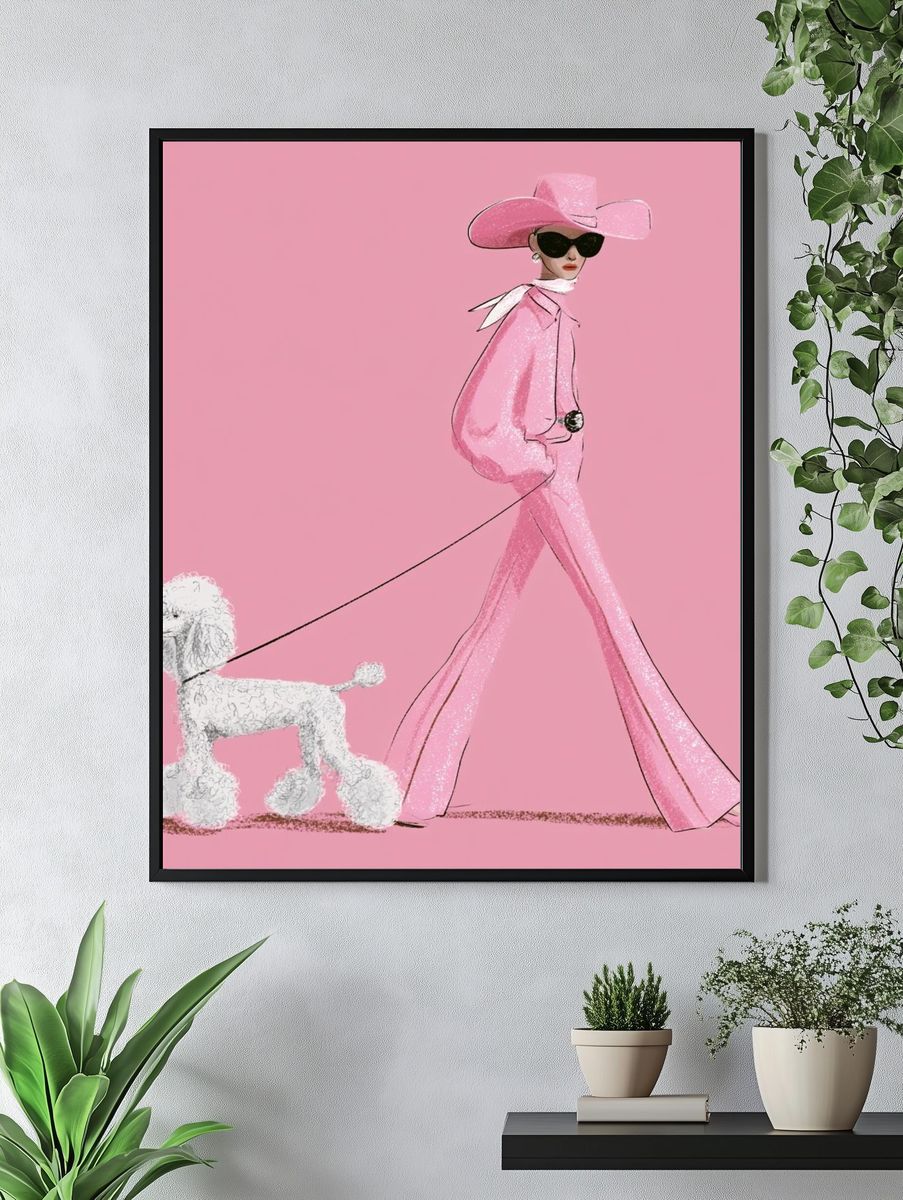 Pink Fashion Walk Poster. — room view 4