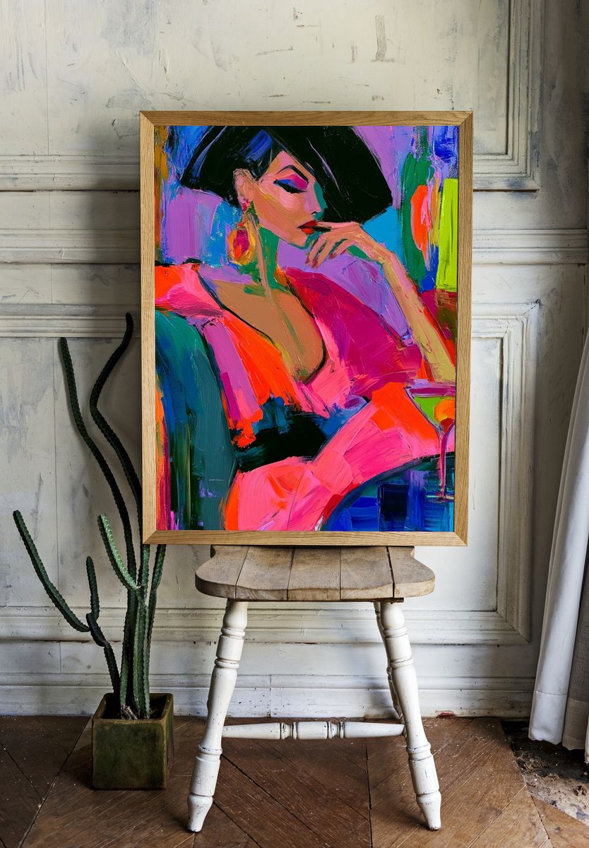 Fashion Portrait Pop-Art Poster. — room view 1
