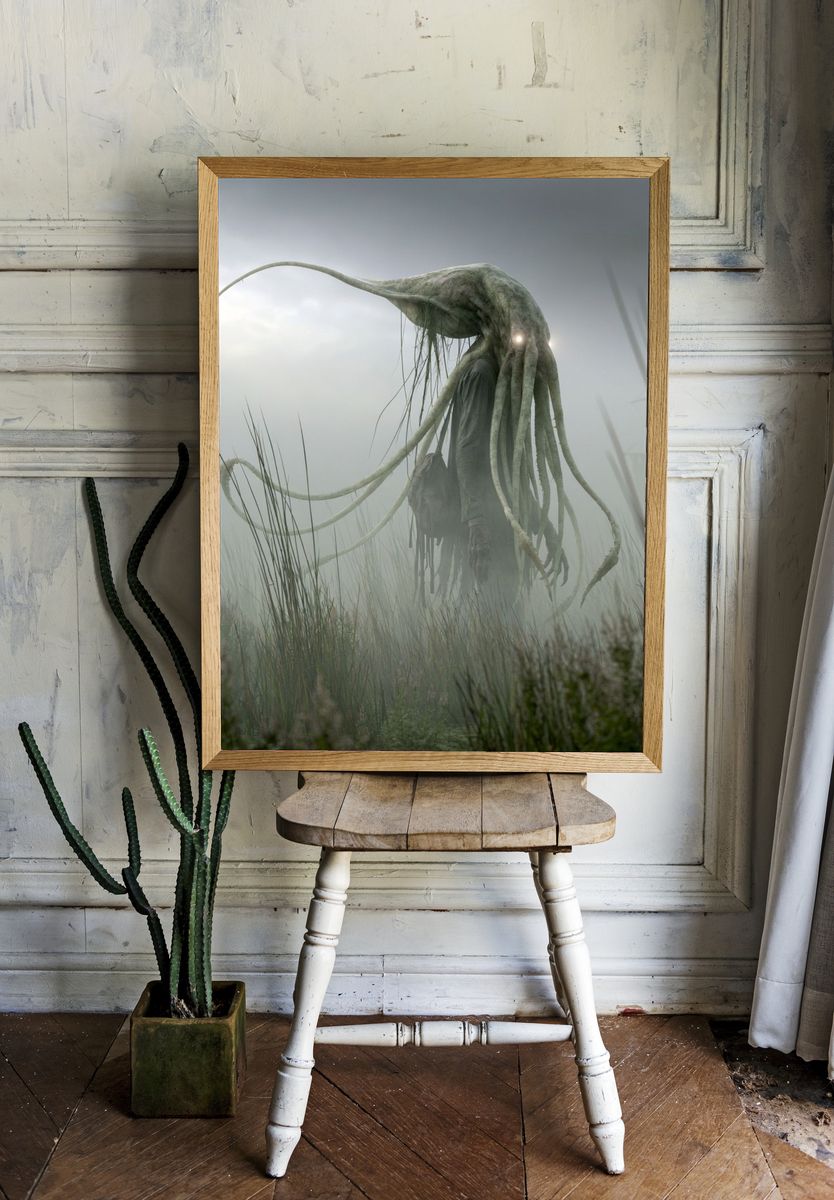 Surreal Fog Creature Poster. — room view 1