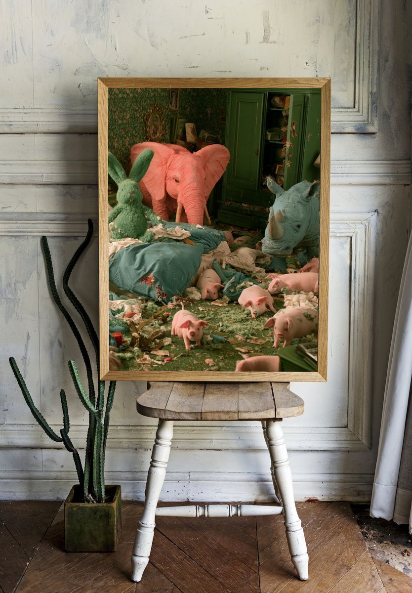 Surreal Animal Bedroom Poster. — room view 1