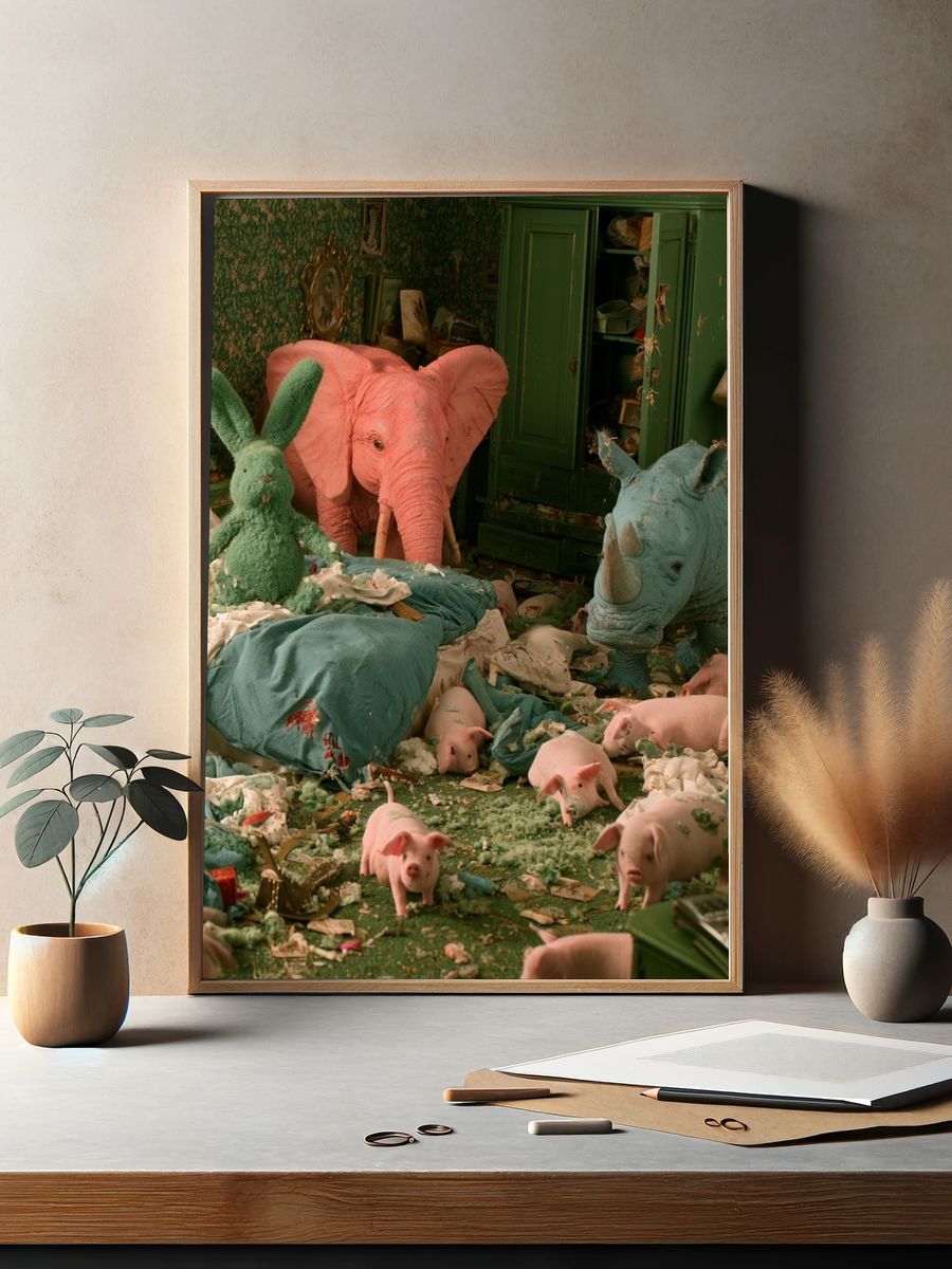 Surreal Animal Bedroom Poster. — room view 2
