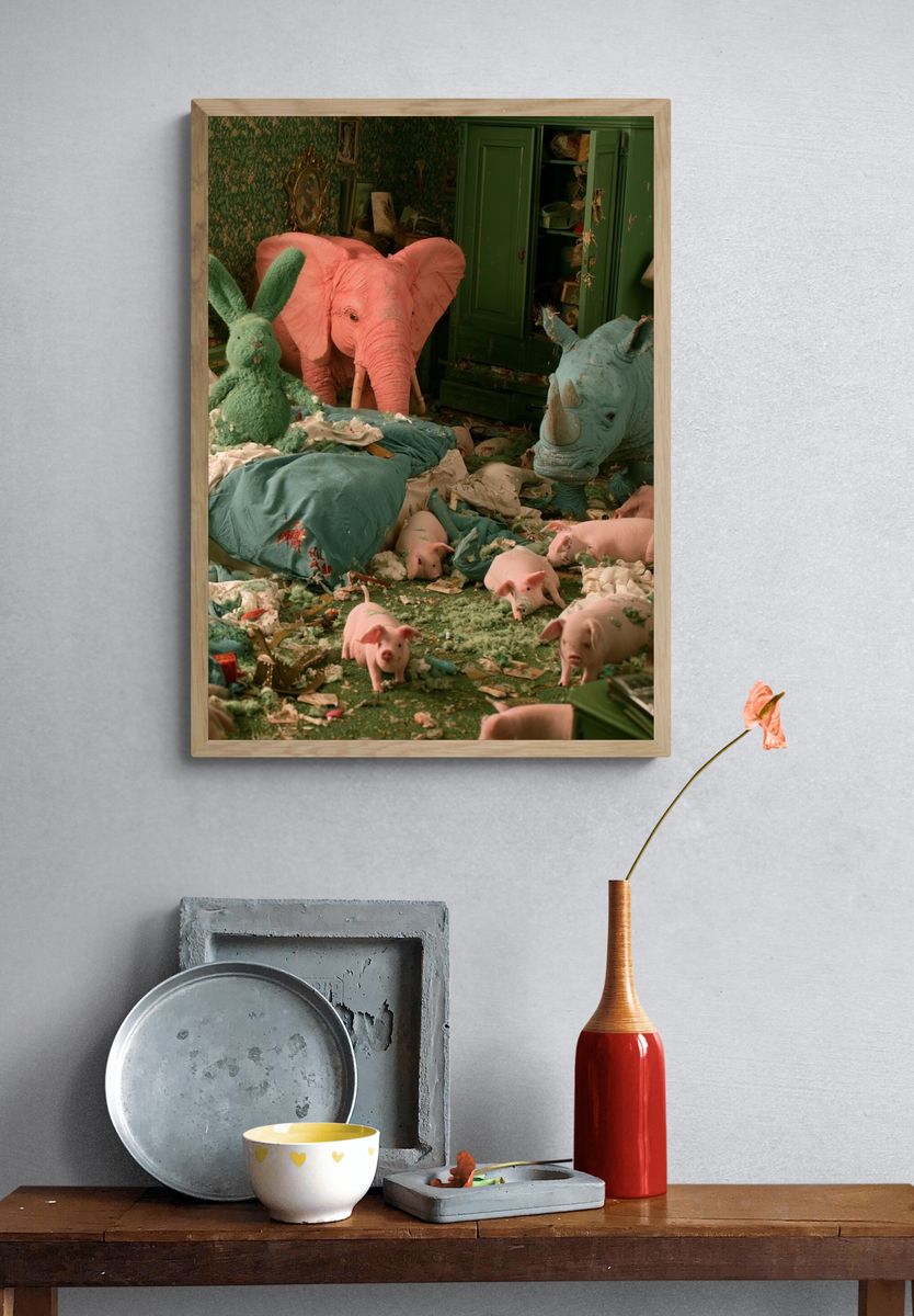 Surreal Animal Bedroom Poster. — room view 3