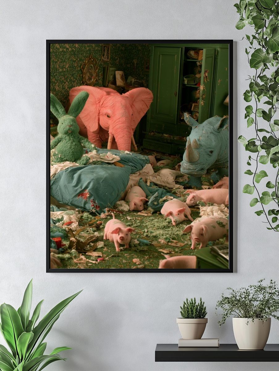 Surreal Animal Bedroom Poster. — room view 4