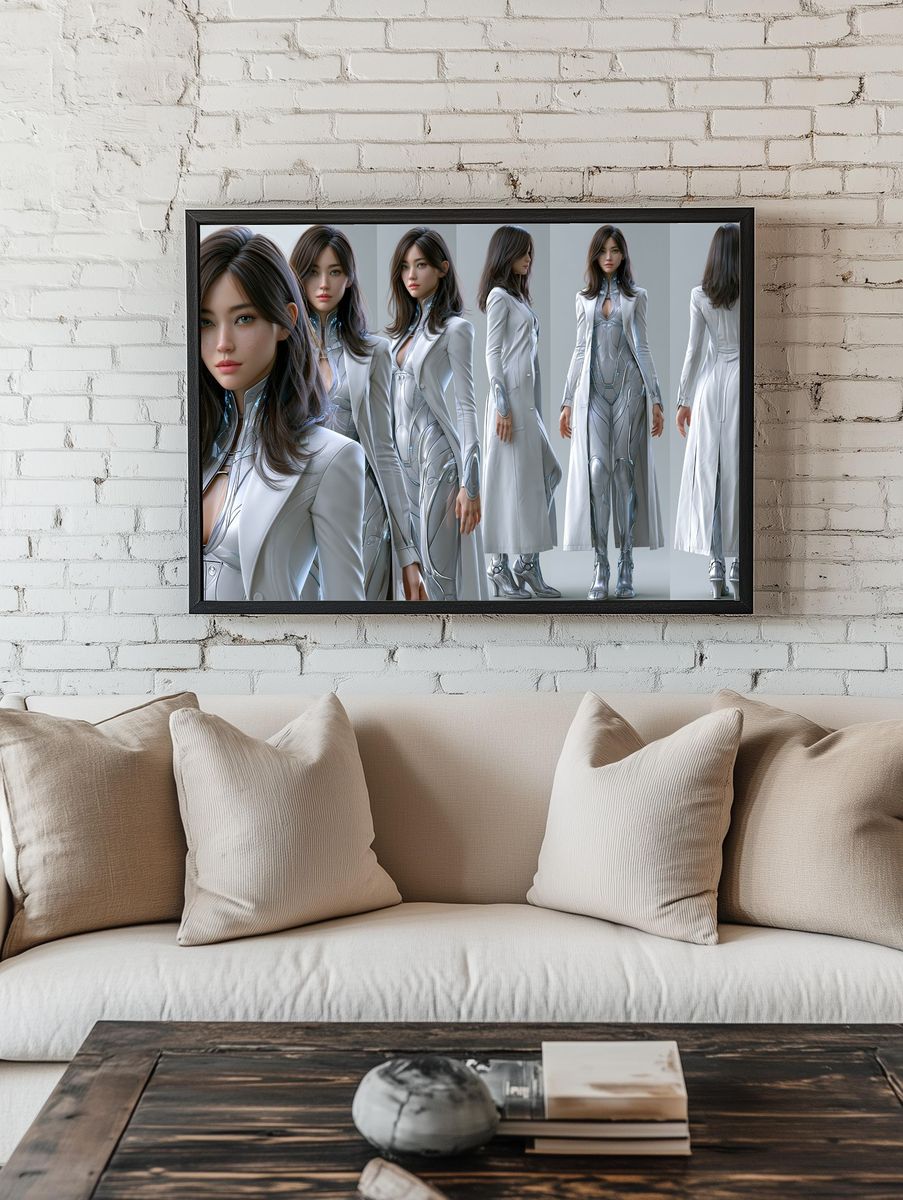 Futuristic Woman Fashion Poster. — room view 1