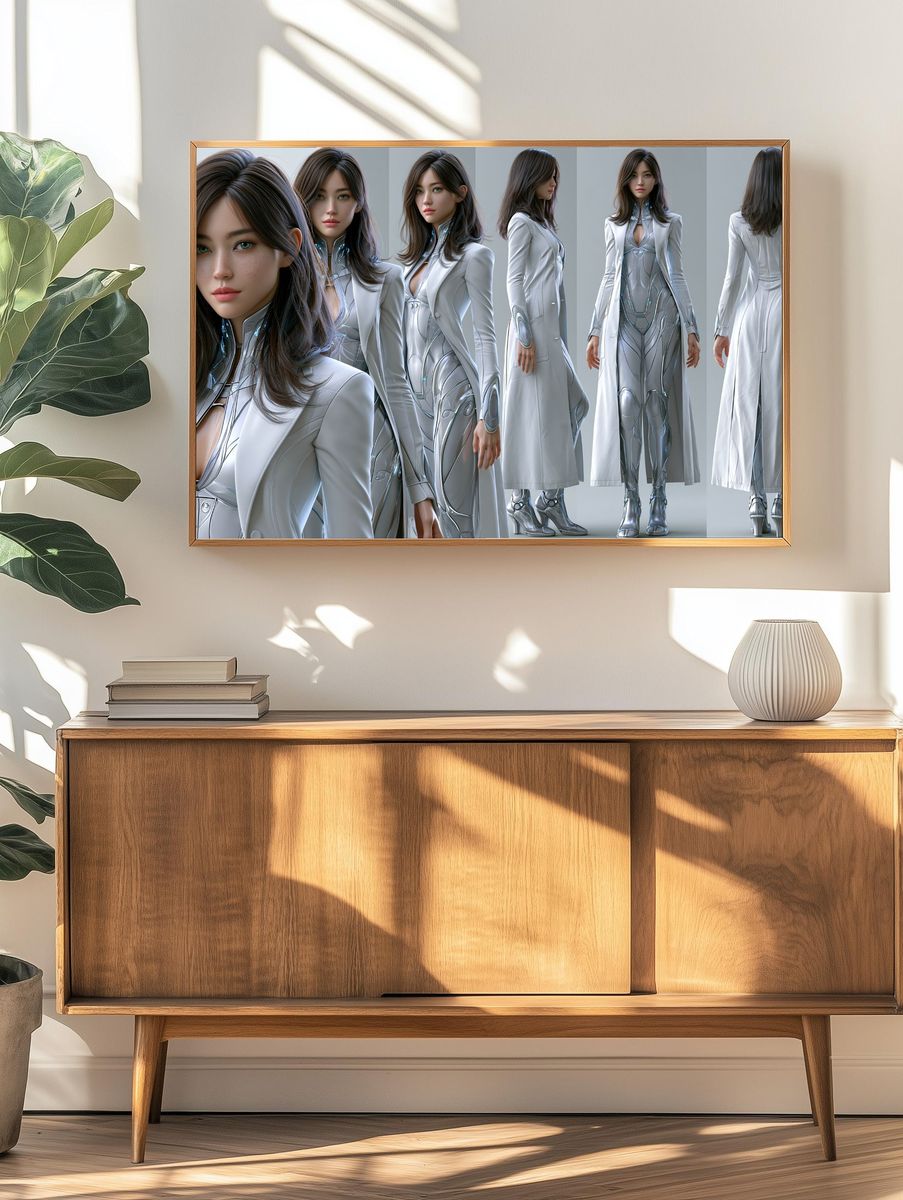 Futuristic Woman Fashion Poster. — room view 3