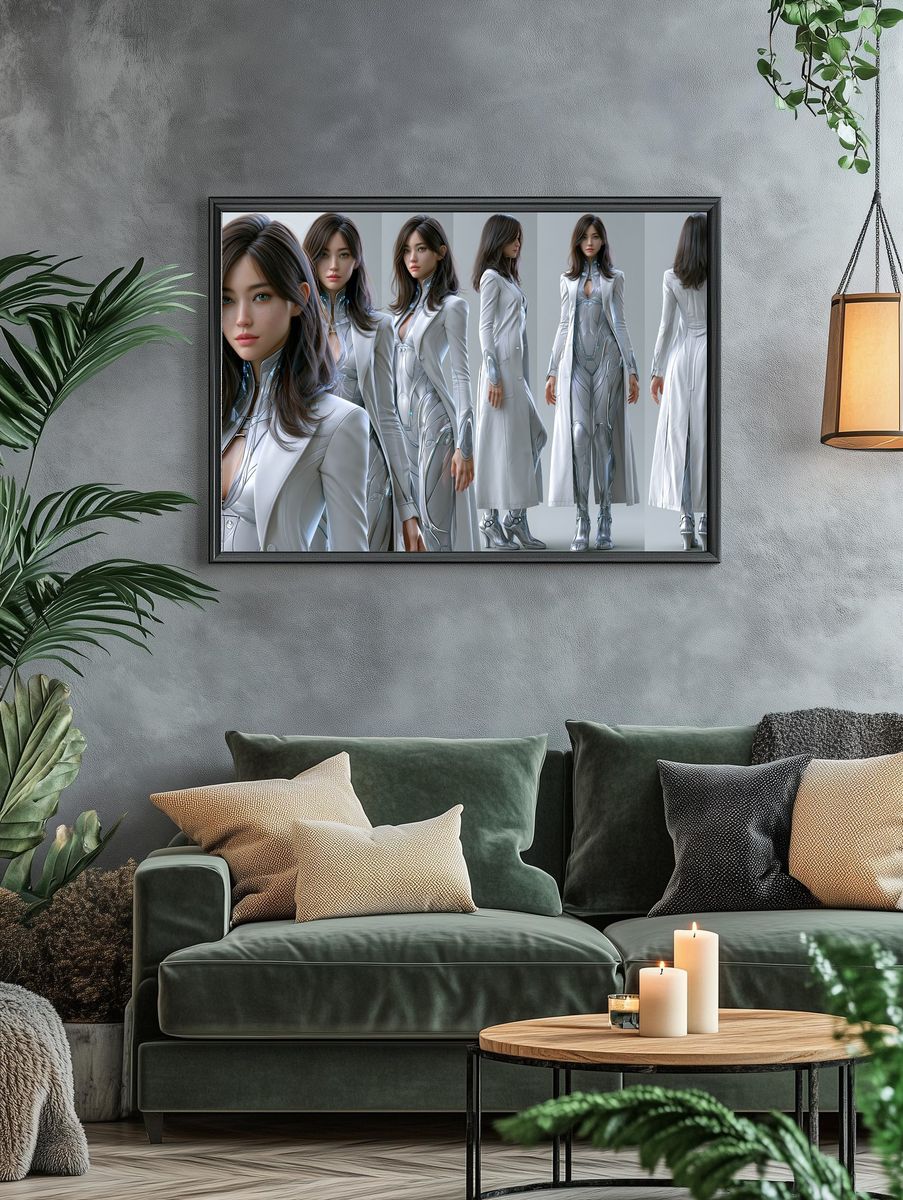 Futuristic Woman Fashion Poster. — room view 4