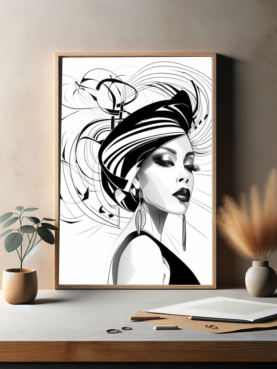 Elegant Fashion Portrait Poster. — room view 2