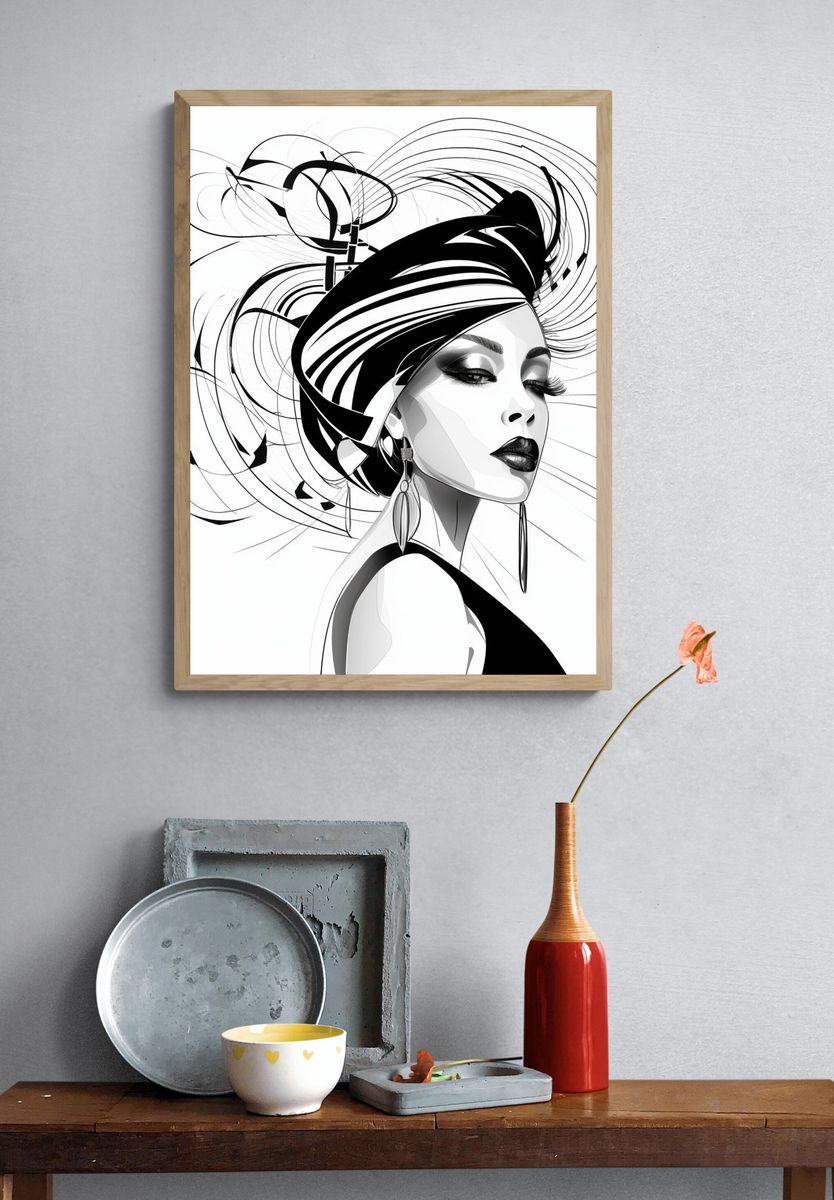 Elegant Fashion Portrait Poster. — room view 3