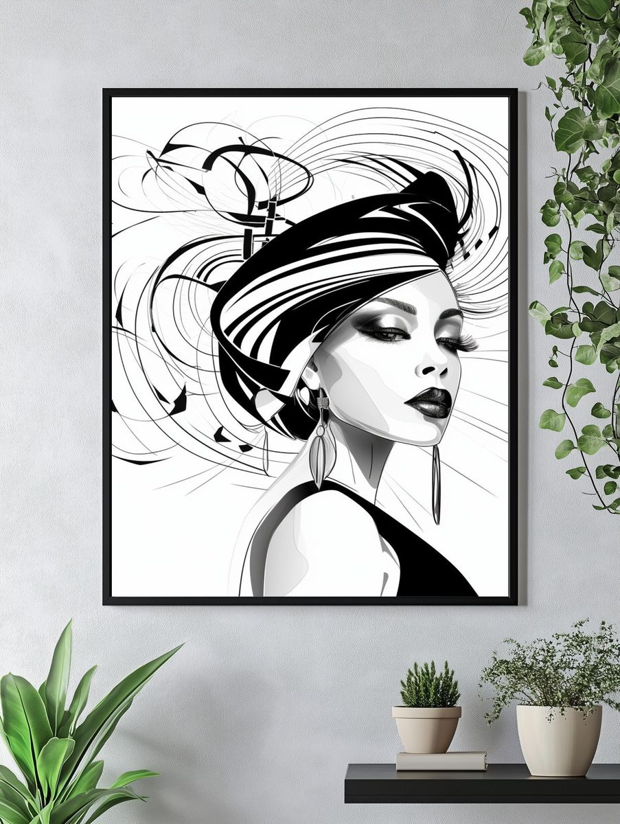 Elegant Fashion Portrait Poster. — room view 4