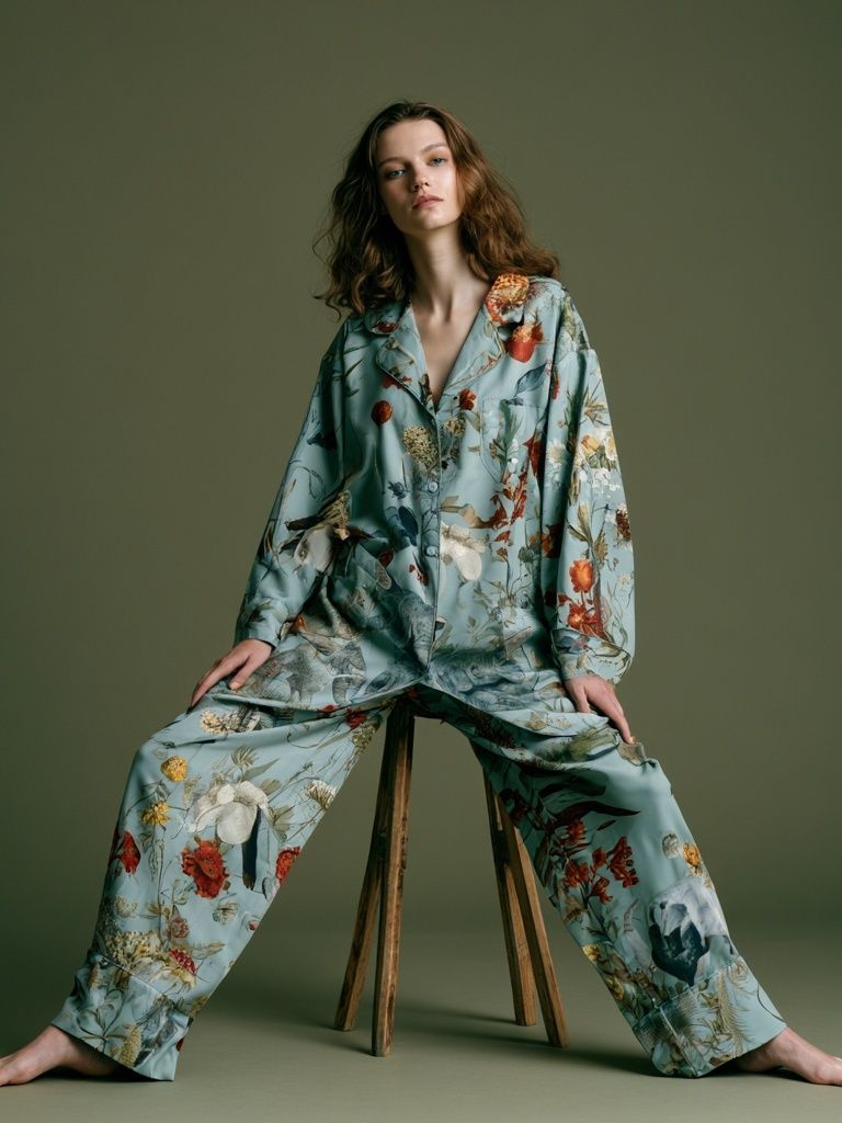 Floral Fashion Portrait Poster. poster detail