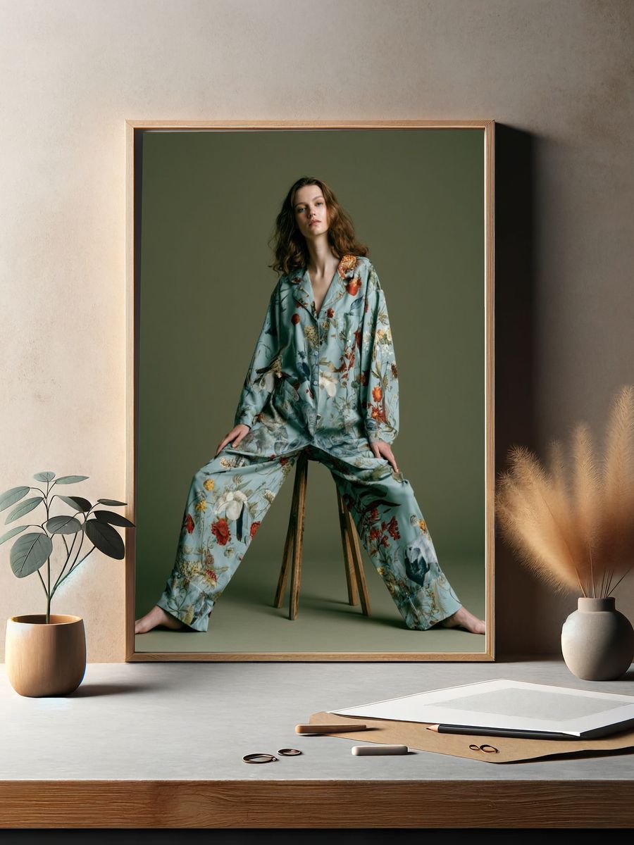 Floral Fashion Portrait Poster. — room view 2