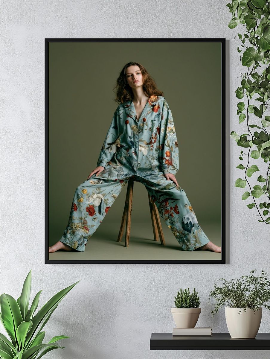 Floral Fashion Portrait Poster. — room view 4