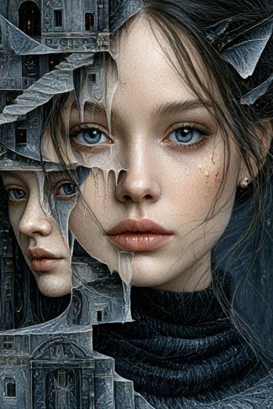 Surreal Portrait Collage Print. poster detail