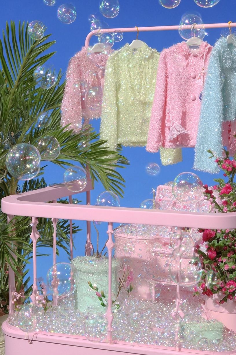Pastel Glitter Fashion Display Poster. poster detail