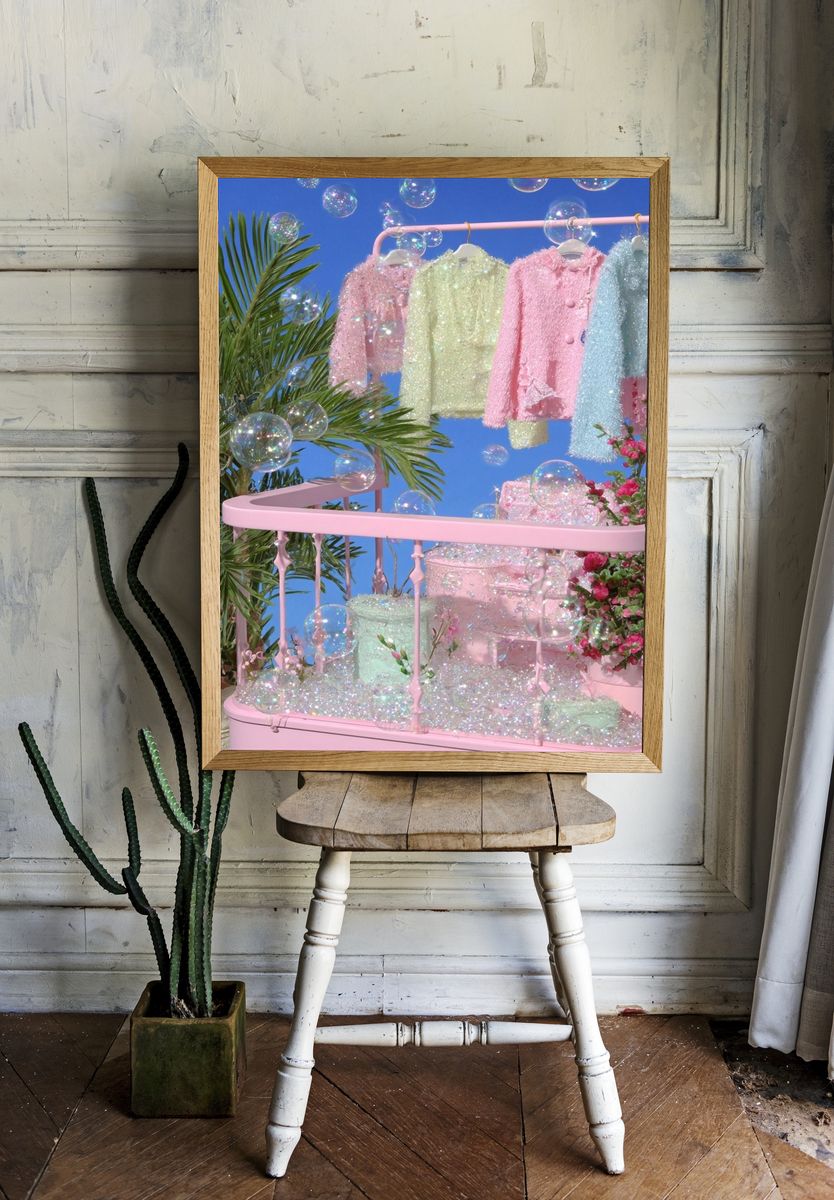 Pastel Glitter Fashion Display Poster. — room view 1