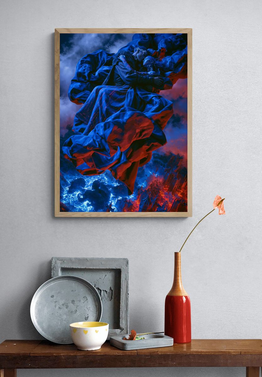 Celestial Lovers Surrealism Poster. — room view 3