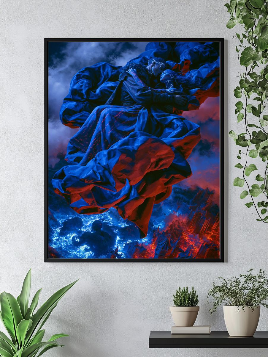 Celestial Lovers Surrealism Poster. — room view 4
