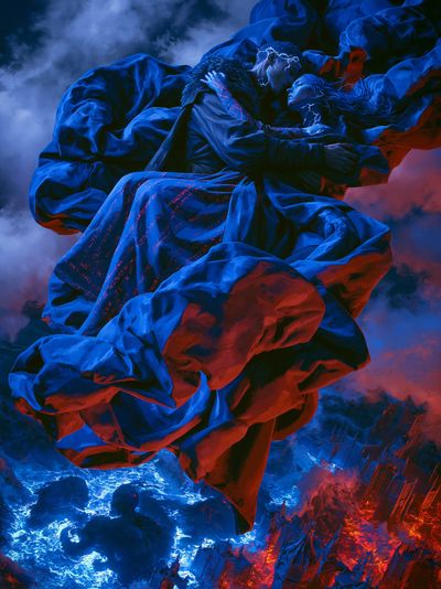 Celestial Lovers Surrealism Poster. poster