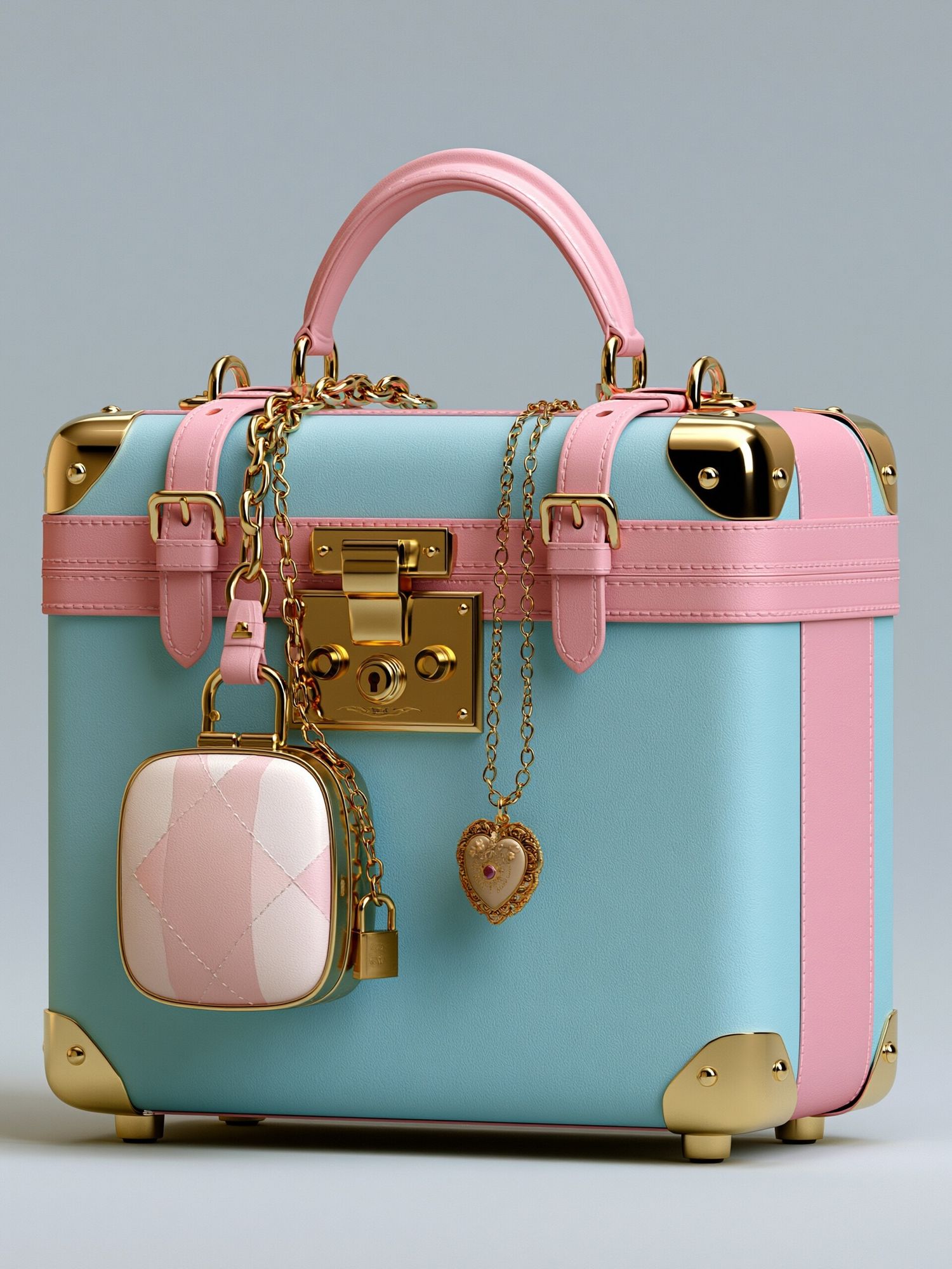 Pastel Luxury Suitcase Poster. poster detail