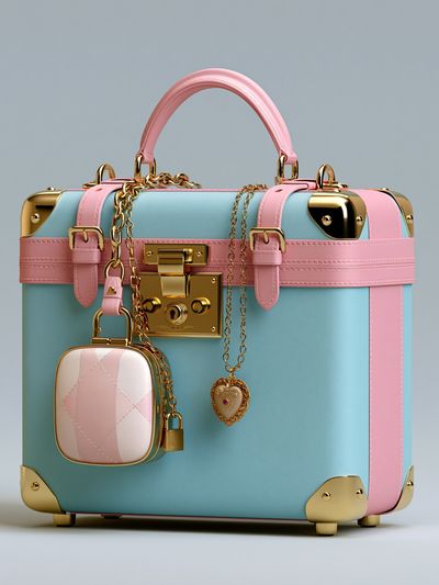 Pastel Luxury Suitcase Poster. poster